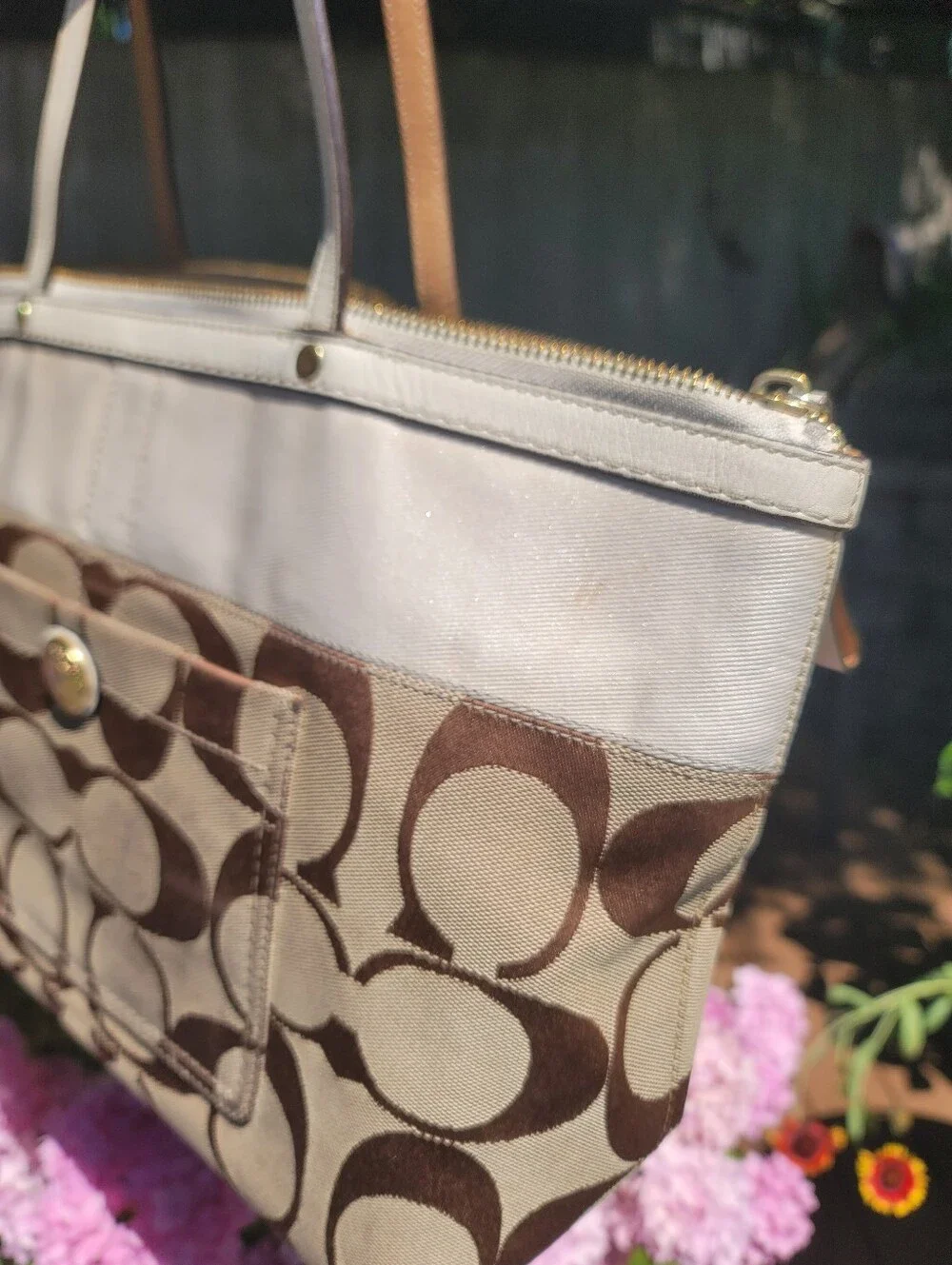 Coach Signature Stripe Tote Y2K Era 2008 11691